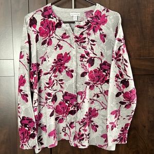 Croft&Barrow 2X Gray Button down sweater